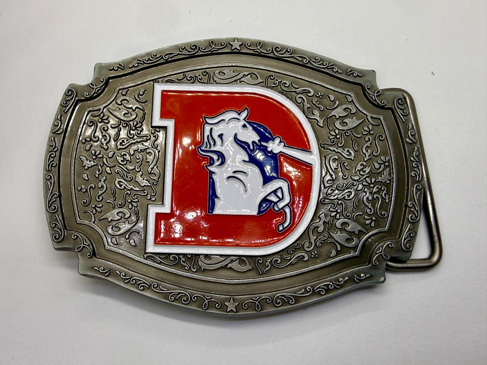 Denver Broncos Retro D Logo NFL Licensed Football League Sports Fan Belt Buckle