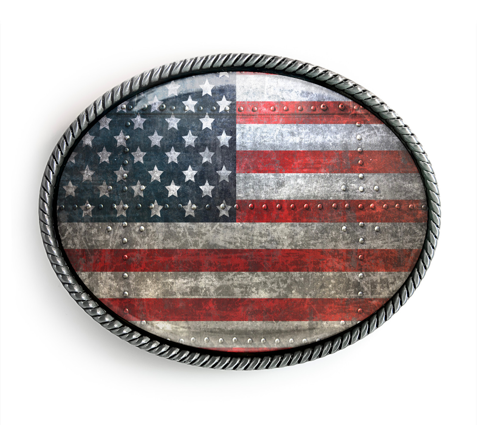American Flag Belt Buckle – Handmade Grunge USA Handmade Buckle – 380