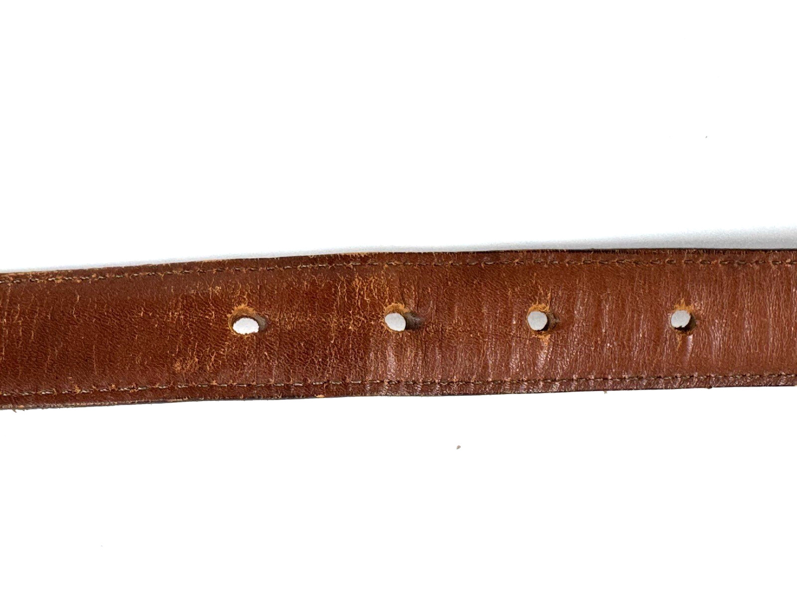 Dooney & Bourke Belt Mens Size 36 Dark Brown Calf Leather Brass Buckle 9121