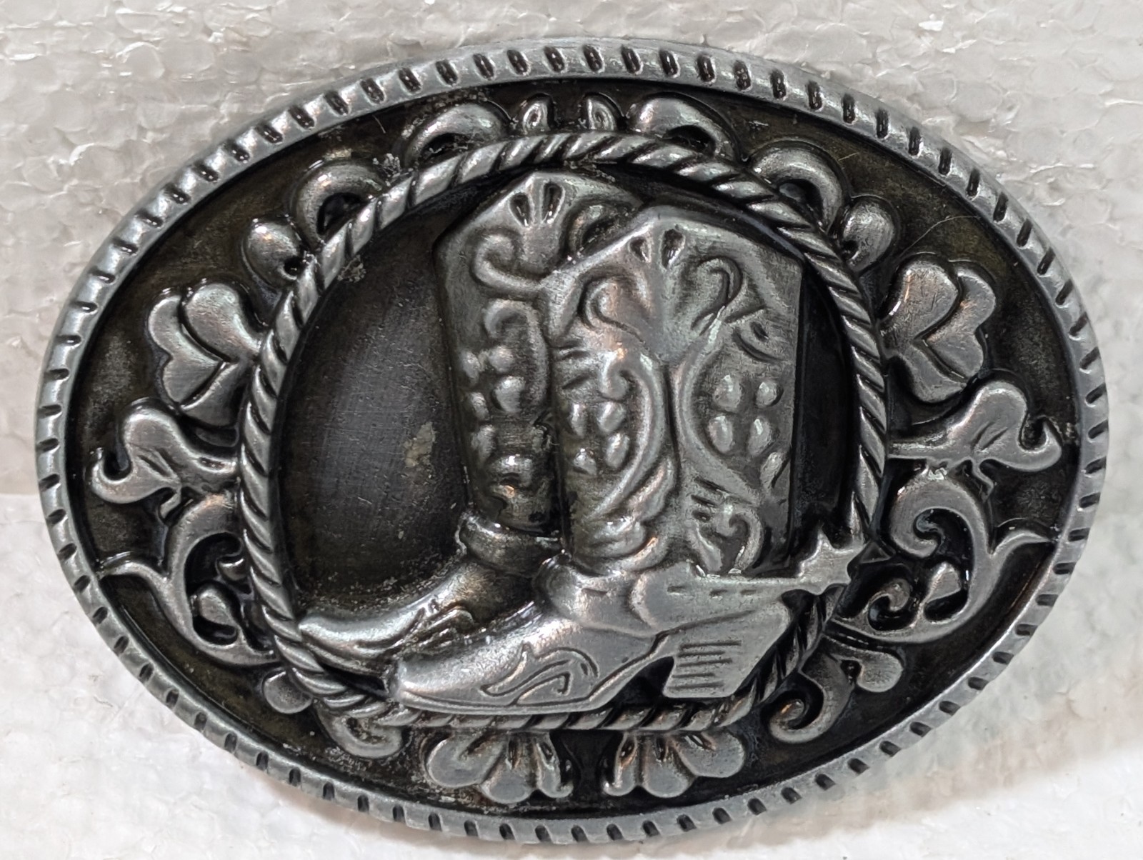 Western Cowboy Boots Metal 4&Prime; Belt Buckle Farm Ranch Metal Unisex