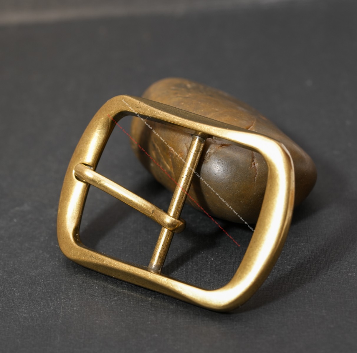 40mm Men Vintage Solid Brass Plated Western Leathercraft Center Bar Belt Buckle