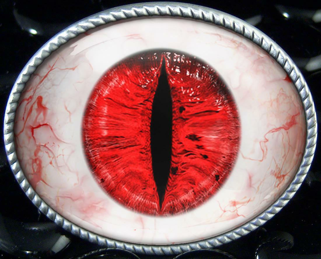 Red Monster Eyeball Belt Buckle – Halloween Taxidermy Cosplay Buckle – 8-3-E