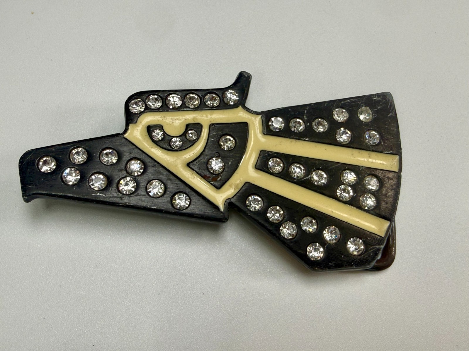 Mexico Eagle ? Pattern With Clear Rhinestone Accents Cutout Belt Buckle