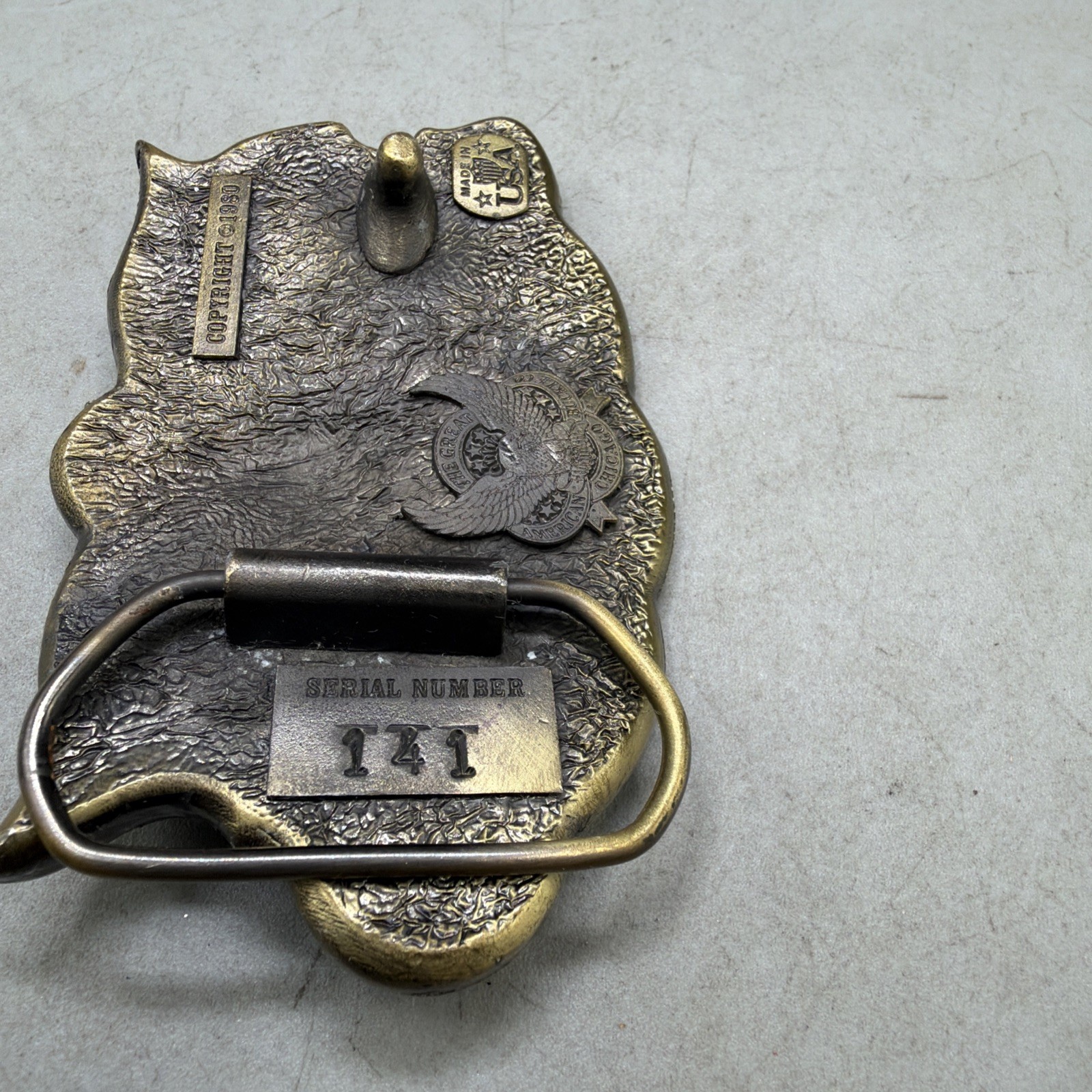 1980 LONE STAR Belt Buckle Texas USA SN 141 Vintage