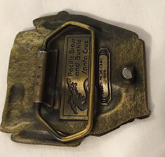 Vintage 1980’s San Francisco Cable Car Belt Buckle Indiana Metal Craft Warriors