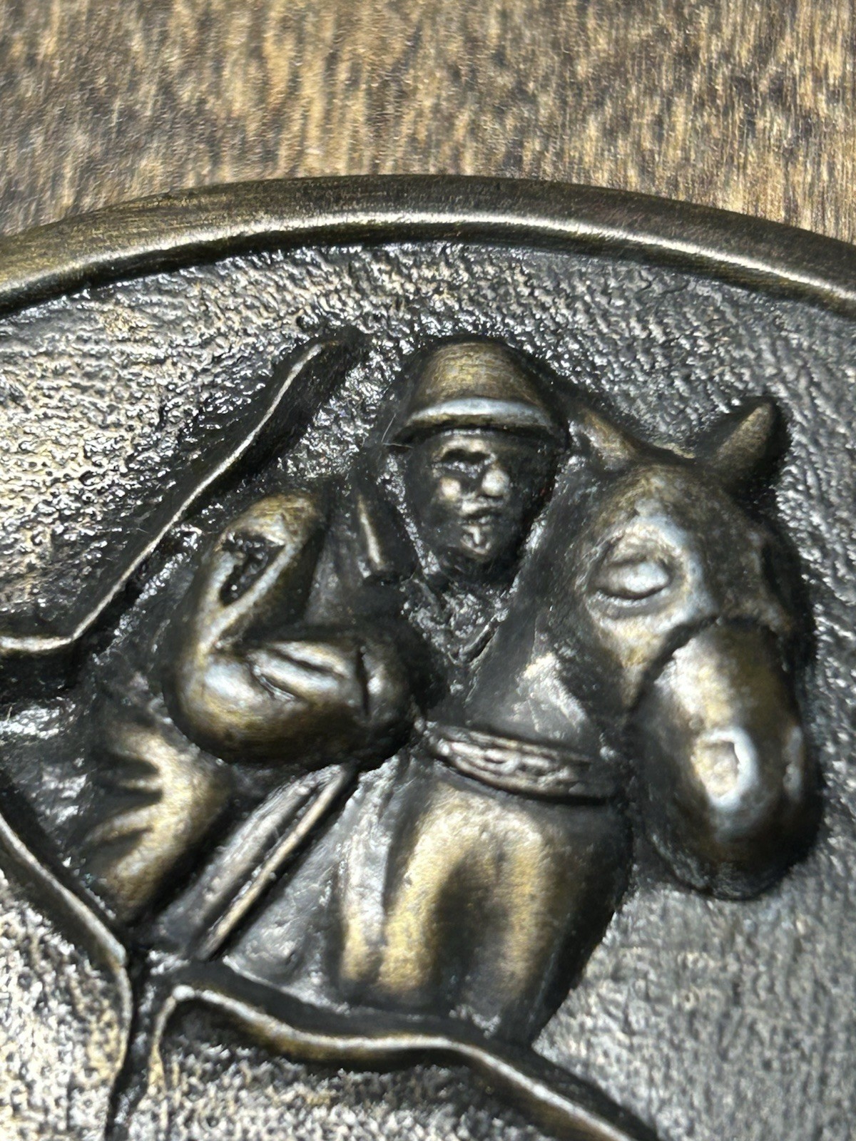 Vintage Turf Paradise Belt Buckle Horse Jockey Racing Equestrian Metal Western