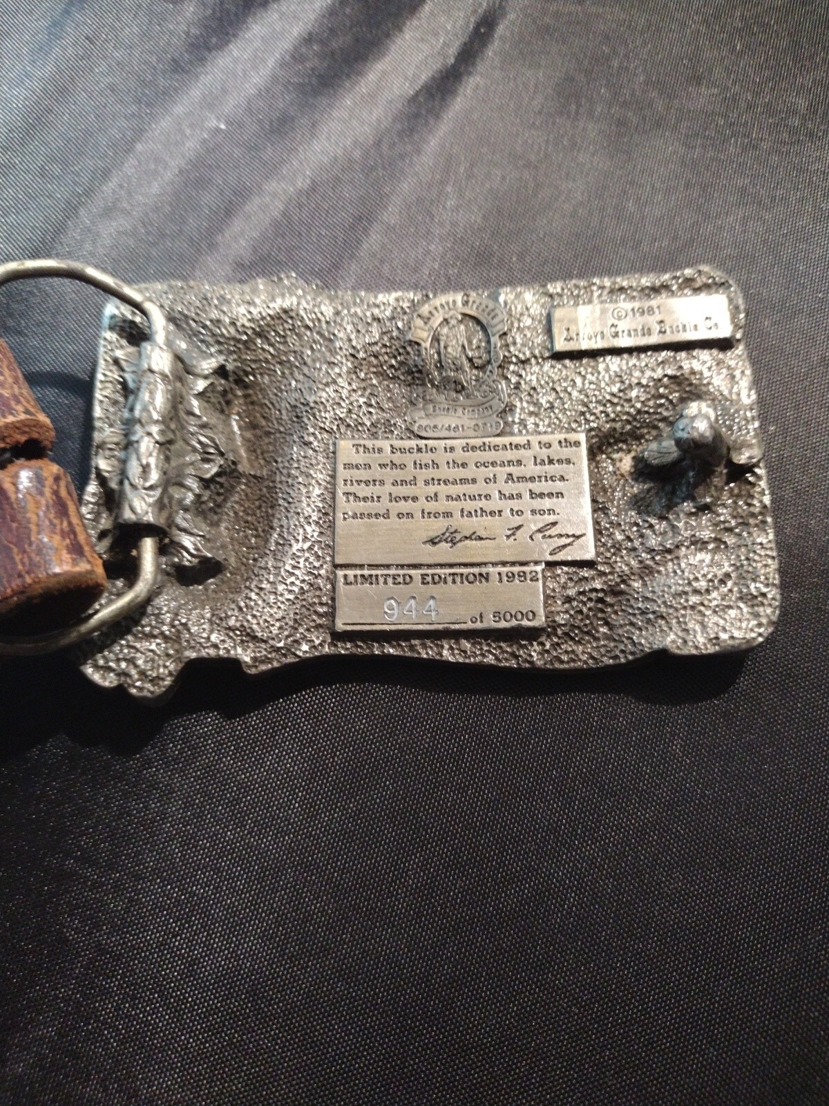Limited Edition 1983 1142/5000 Arroyo Grande Buckle Co. American Fisher. Buckle
