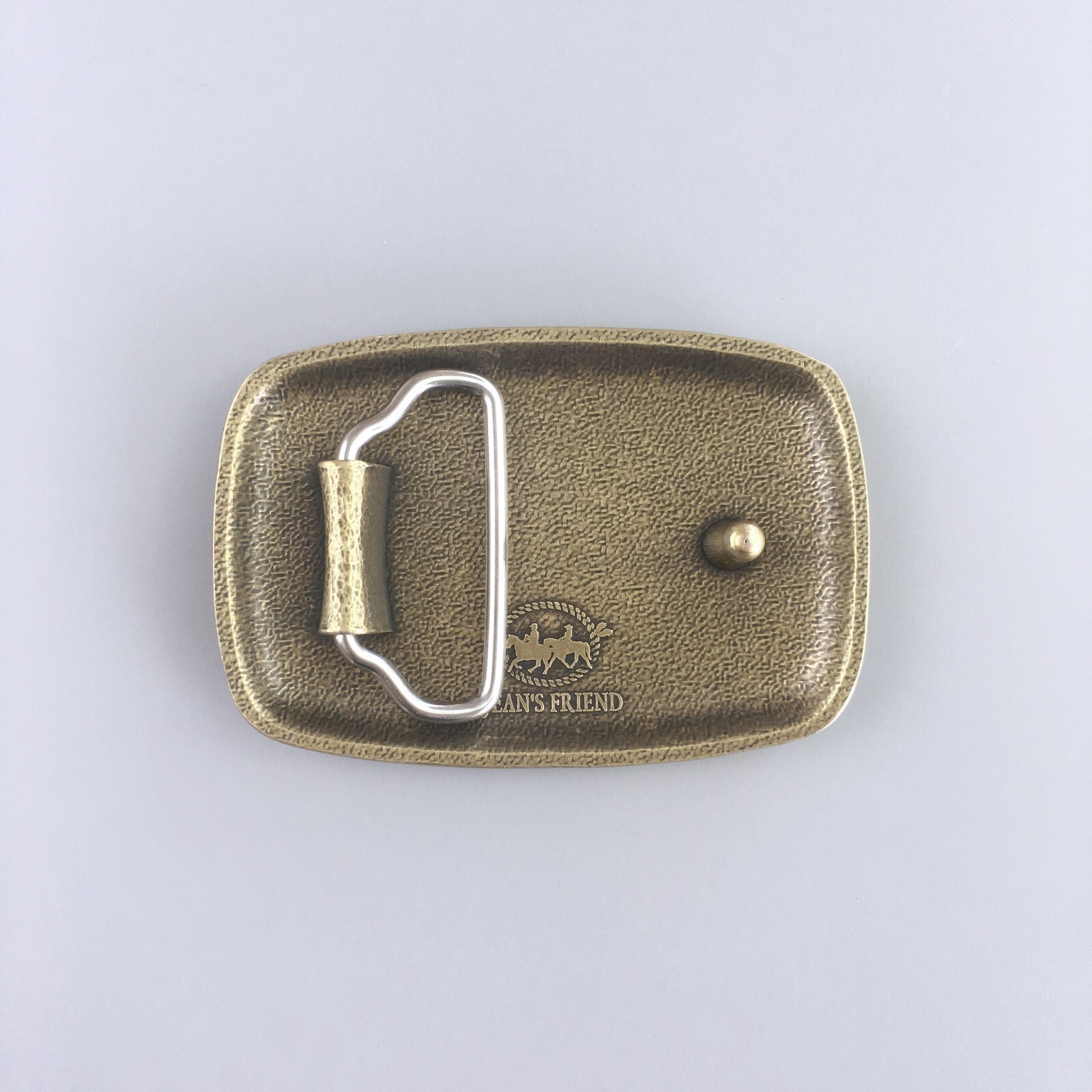 Vintage Bronze Plated Hammer Forged Rectangle Belt Buckle