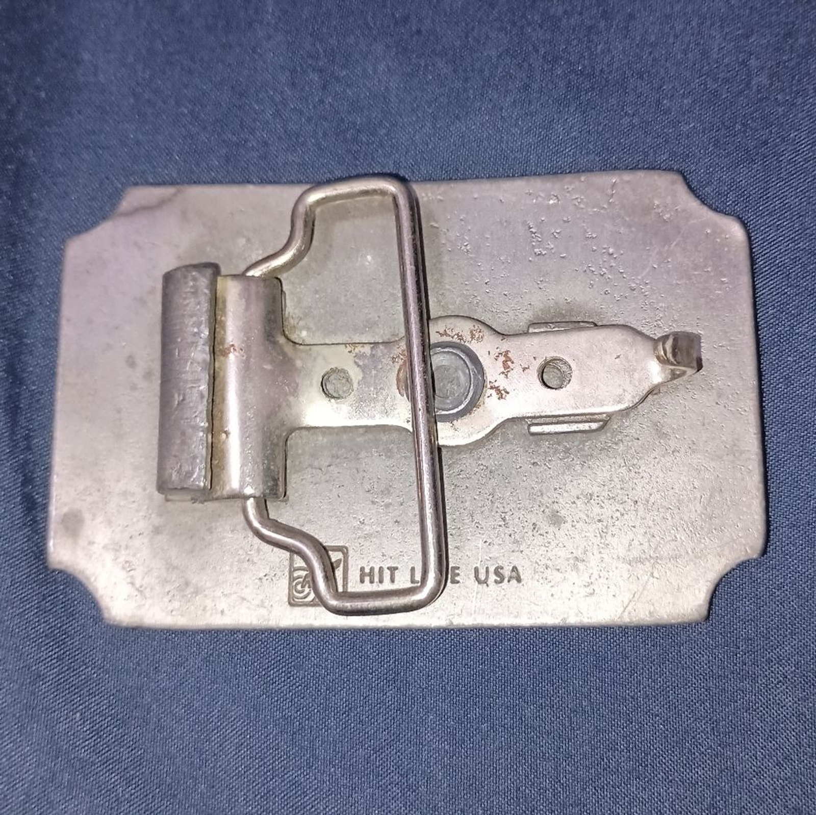 Mens Vintage Hit Line USA « The Bull Shop » Pewter Belt Buckle
