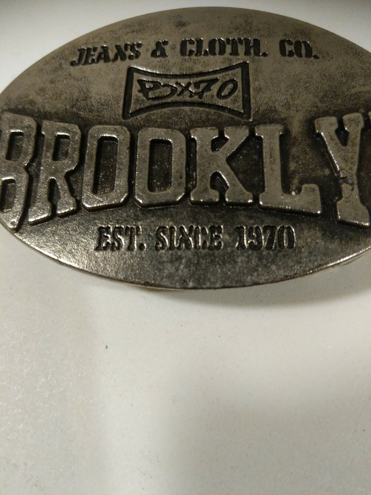 Brooklyn Jeans & Clothing Co. Brand Belt Buckle Metal Silver Gray BX70 Adult