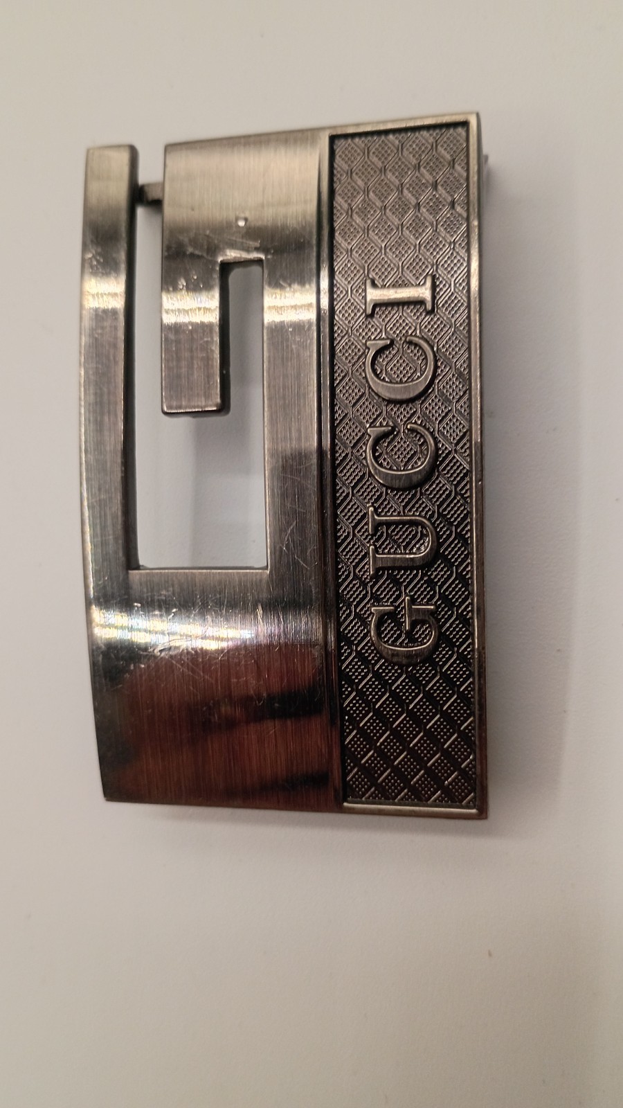 Gucci Archive G Logo Belt Buckle Vintage 90s Heavy Solid Metal Italian Hardware