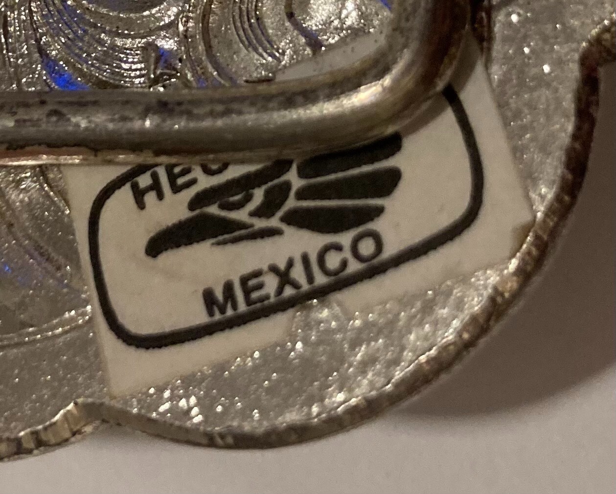 Vintage Metal Belt Buckle, Cowboy, 3 Horse Heads, Horse, Mexico, Texas, Big Size