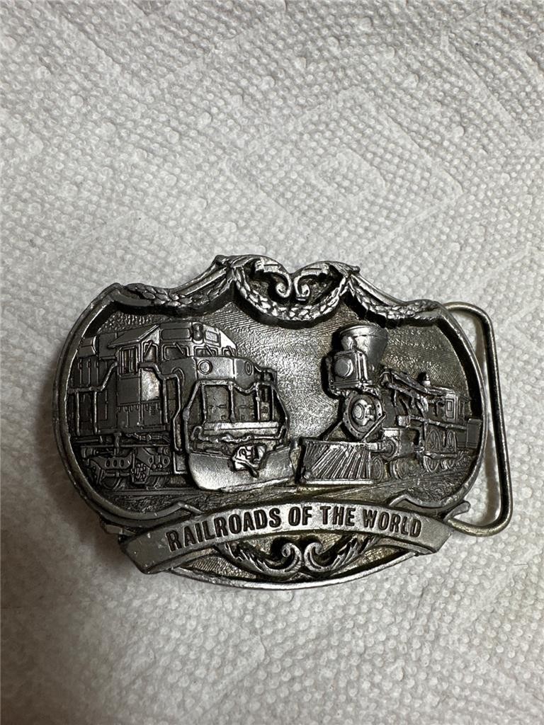 RailRoads of the World Belt Buckle, Buckles of America BA-220