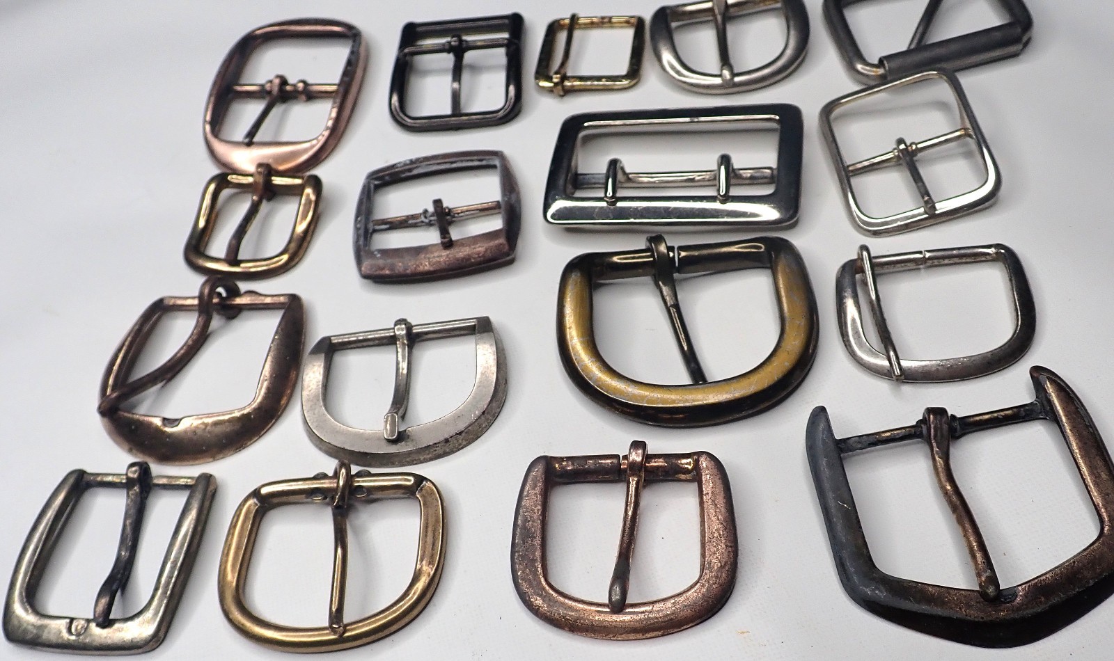 Lot of 17 Vintage Belt Buckles Mixed Sizes Finishes Brass Steel Levi&rsquo;s Prym Leat