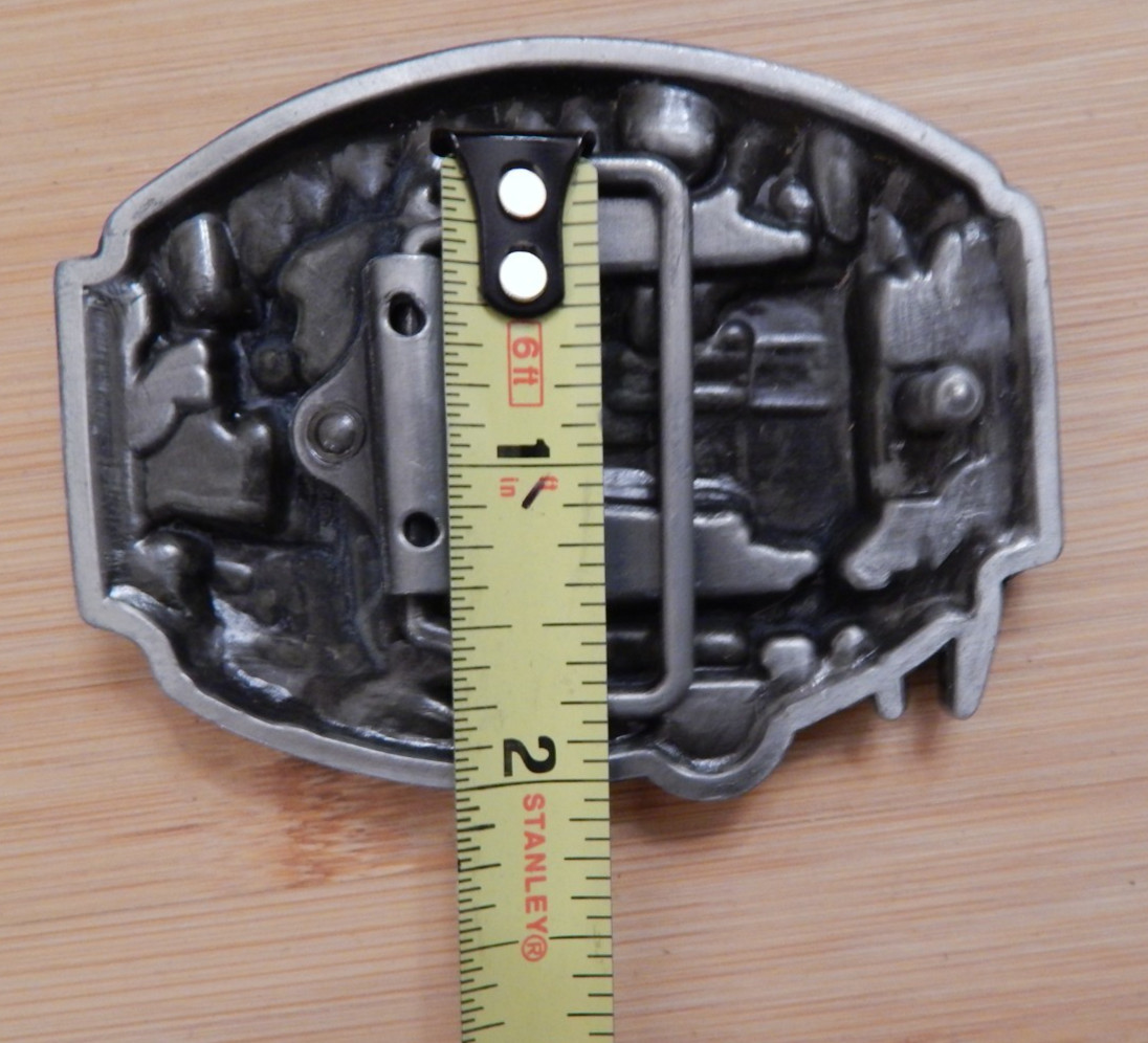 Machinist Tradesman Commemorative Belt Buckle Pewter finish black enamel inlay