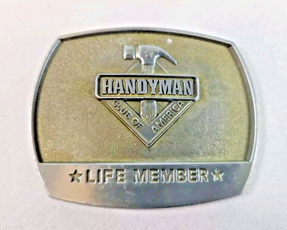 Vintage Handyman Club of America Life Member Pewter Belt Buckle 1996
