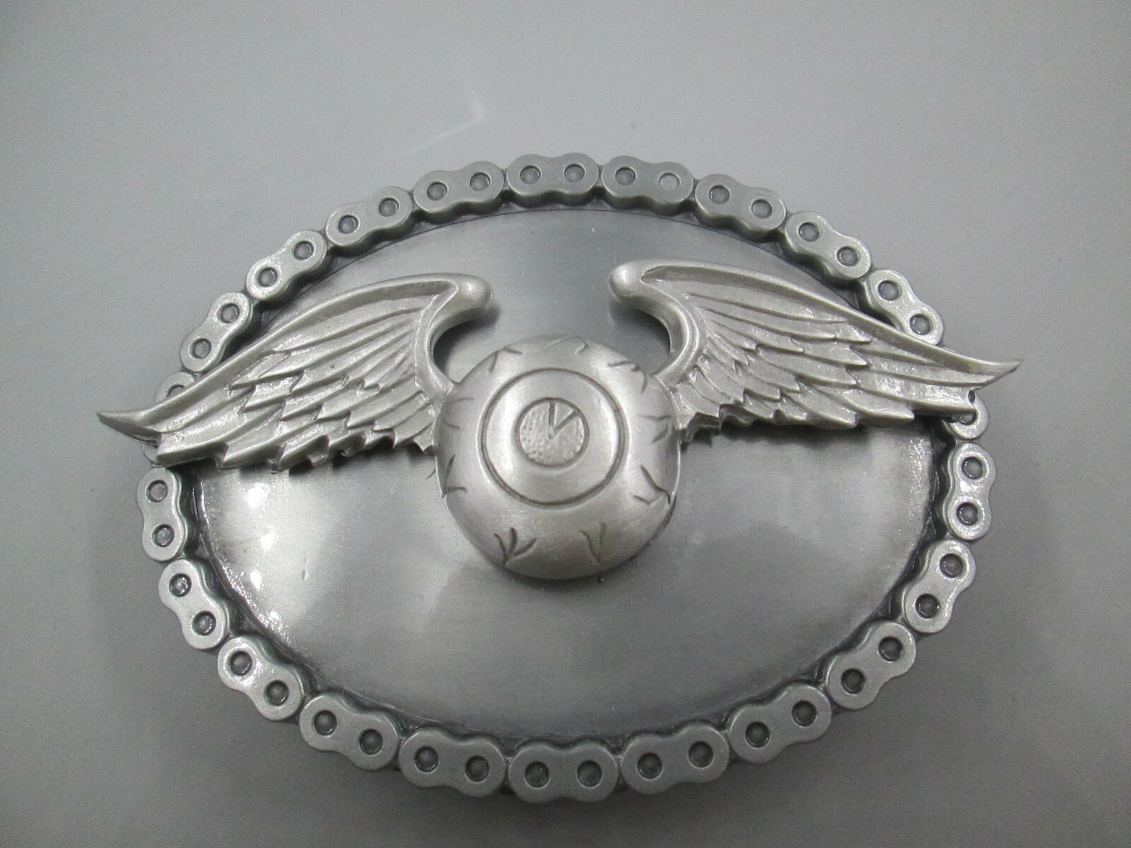 vintage von dutch flying eyeball biker belt buckle