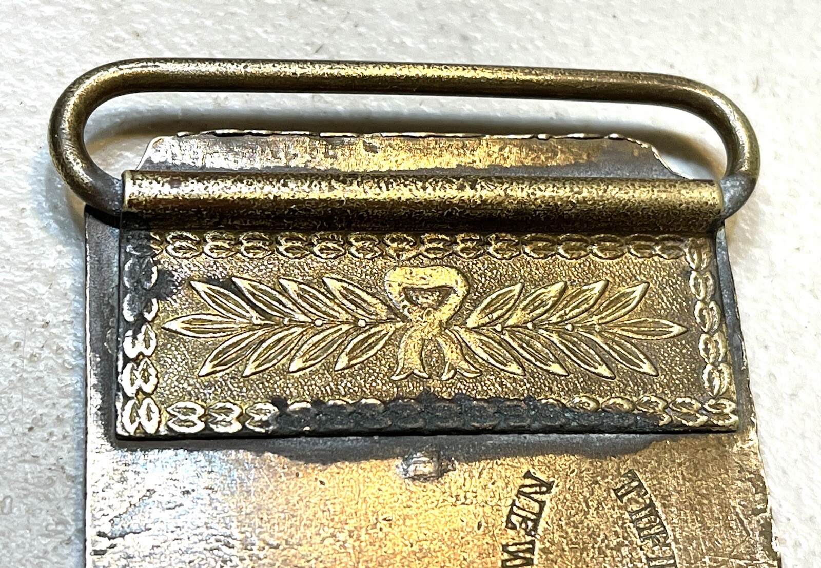 Vintage Antique Tiffany Solid Brass Relief Cowboy Fancy Belt Buckle
