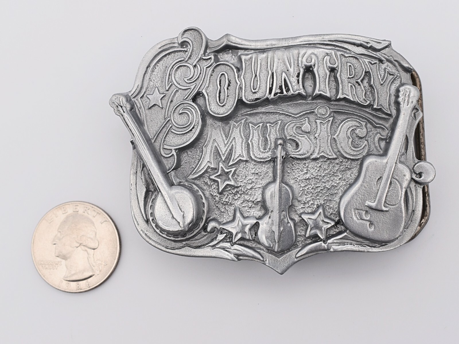 Country Music Banjo Guitar Fiddle Novelty Gift Belt Buckle (New)