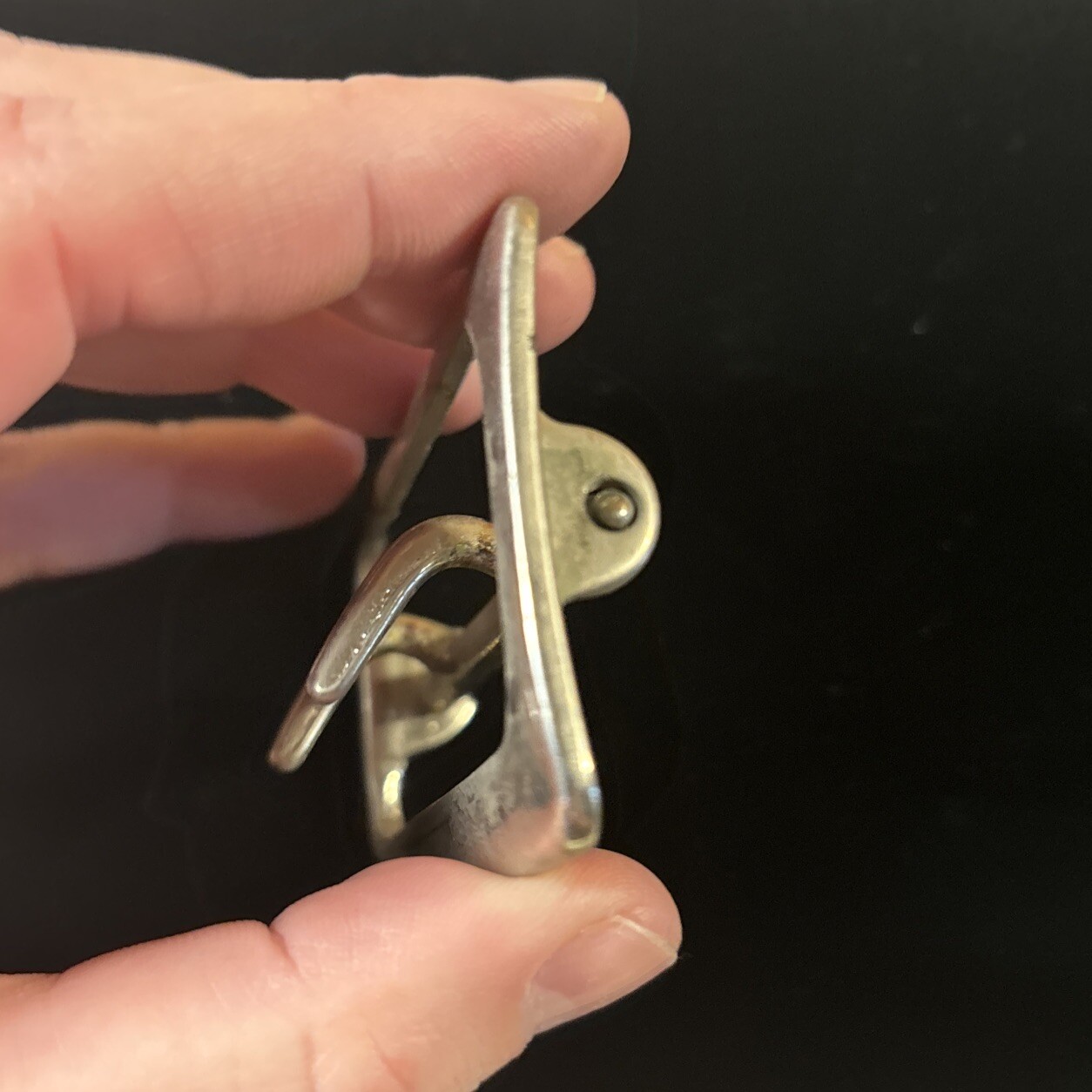 Vintage Solid Brass Chrome Plated 2.25” Double Prong Duty Belt Buckle USA #3