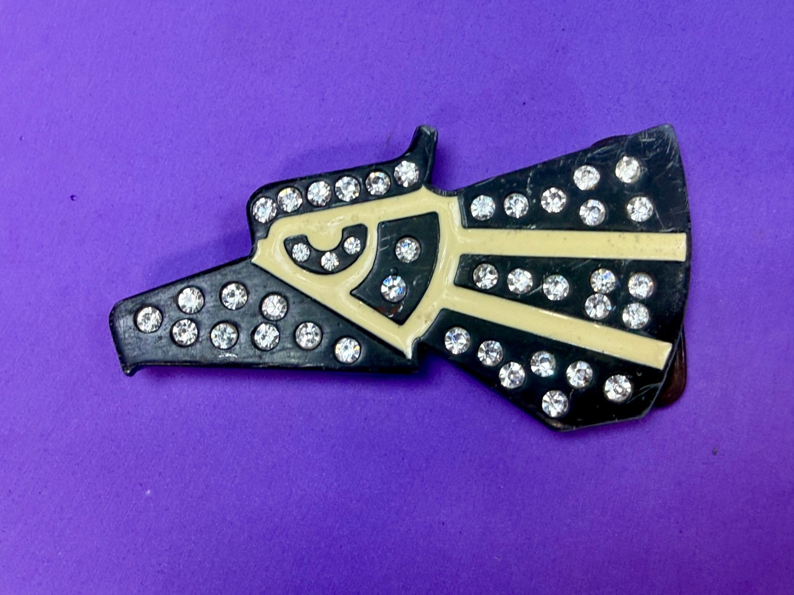 Mexico Eagle ? Pattern With Clear Rhinestone Accents Cutout Belt Buckle