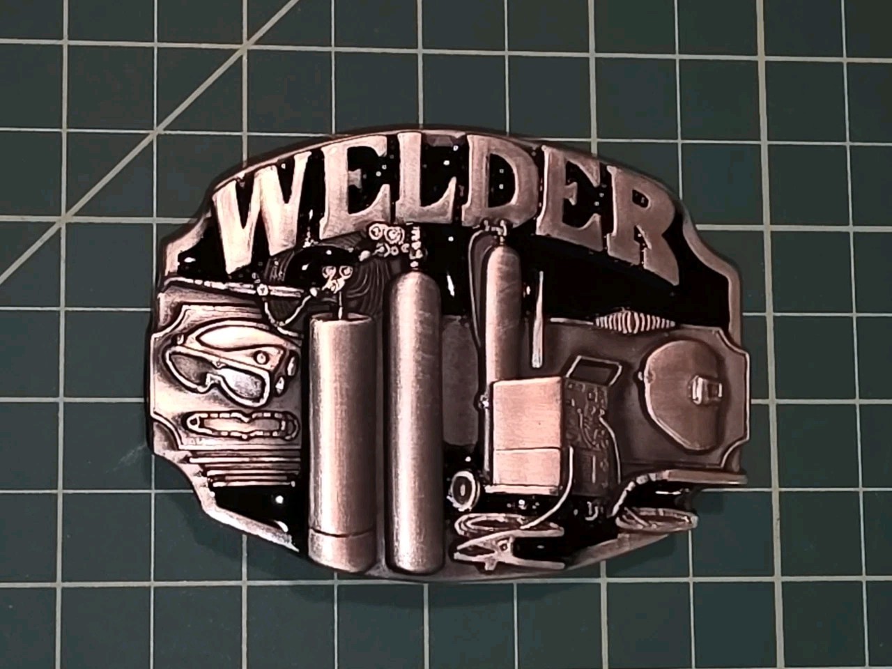 Vintage Belt Buckle, Welder, SISKIYOU Buckle Co. 1988 Williams Oregon, Welding