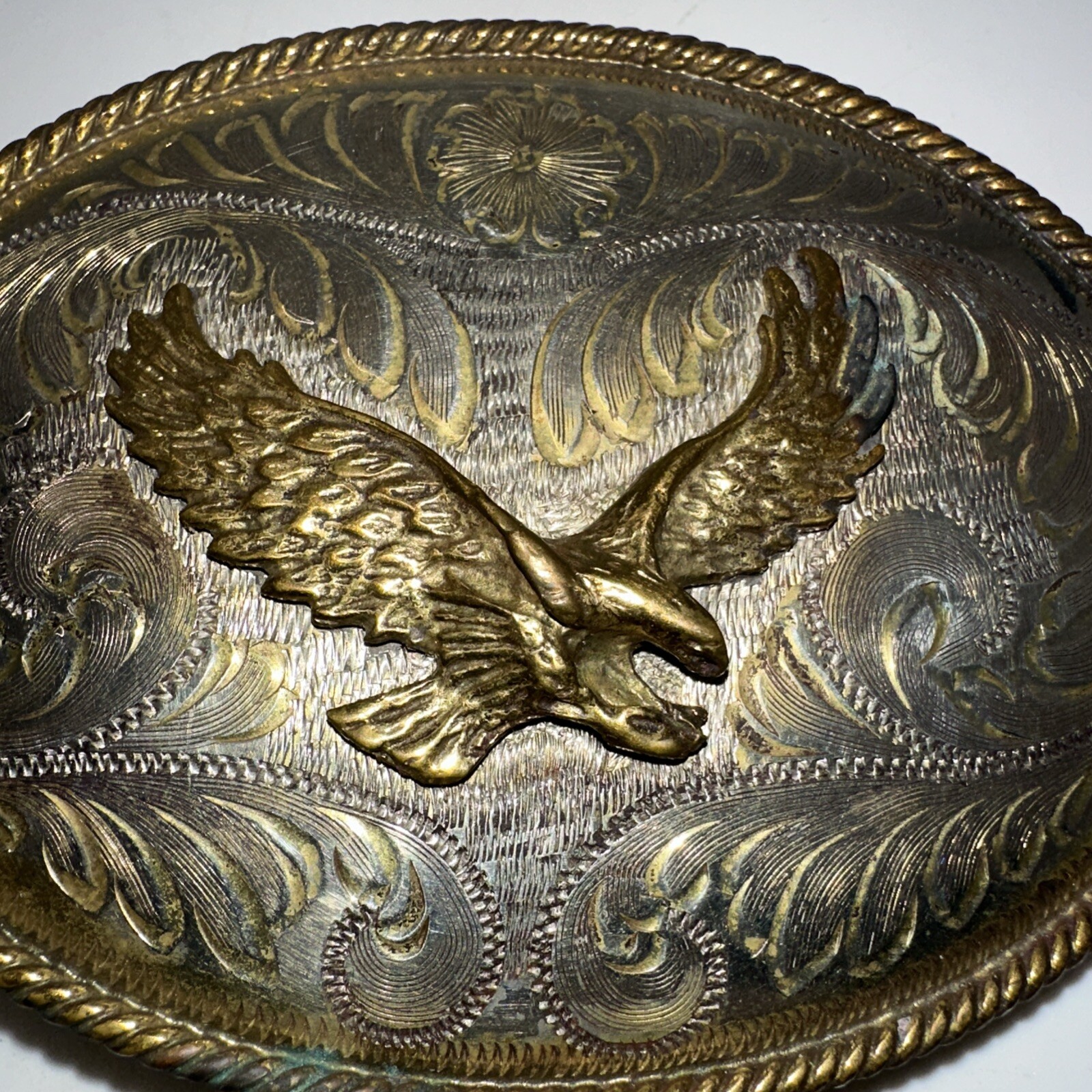 Alpaca Gold Eagle Belt Buckle Vintage