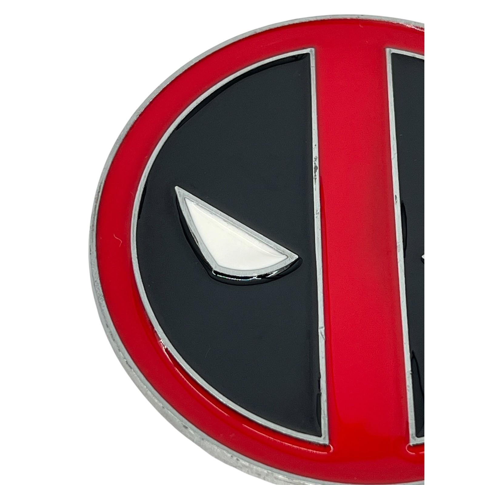 Marvel Deadpool Belt Buckle Mens OS Red Black Enamel Logo Round 3in Comic Core