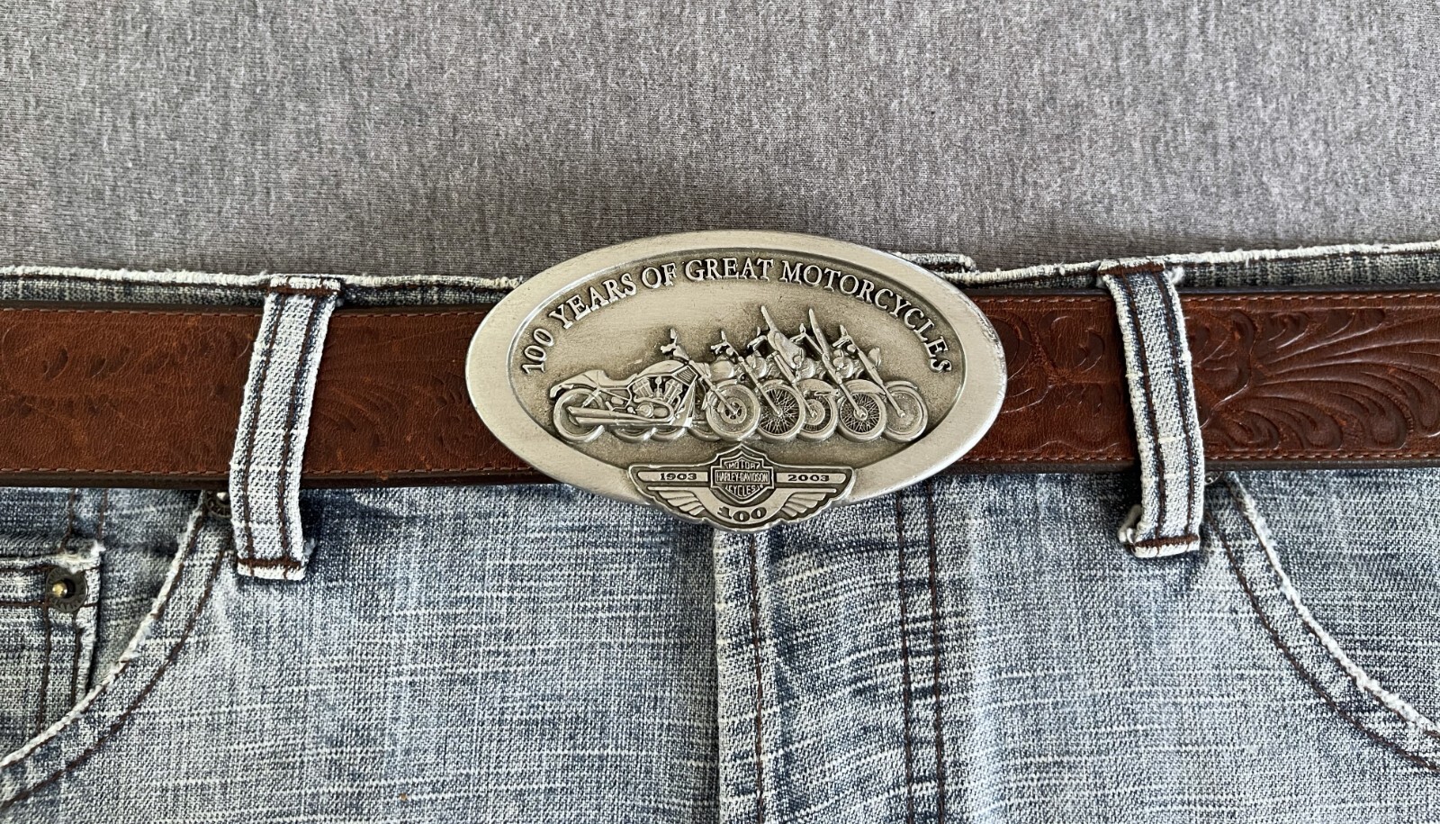 Vintage Harley Davidson 100 Years Of Great Motorcycles Belt Buckle