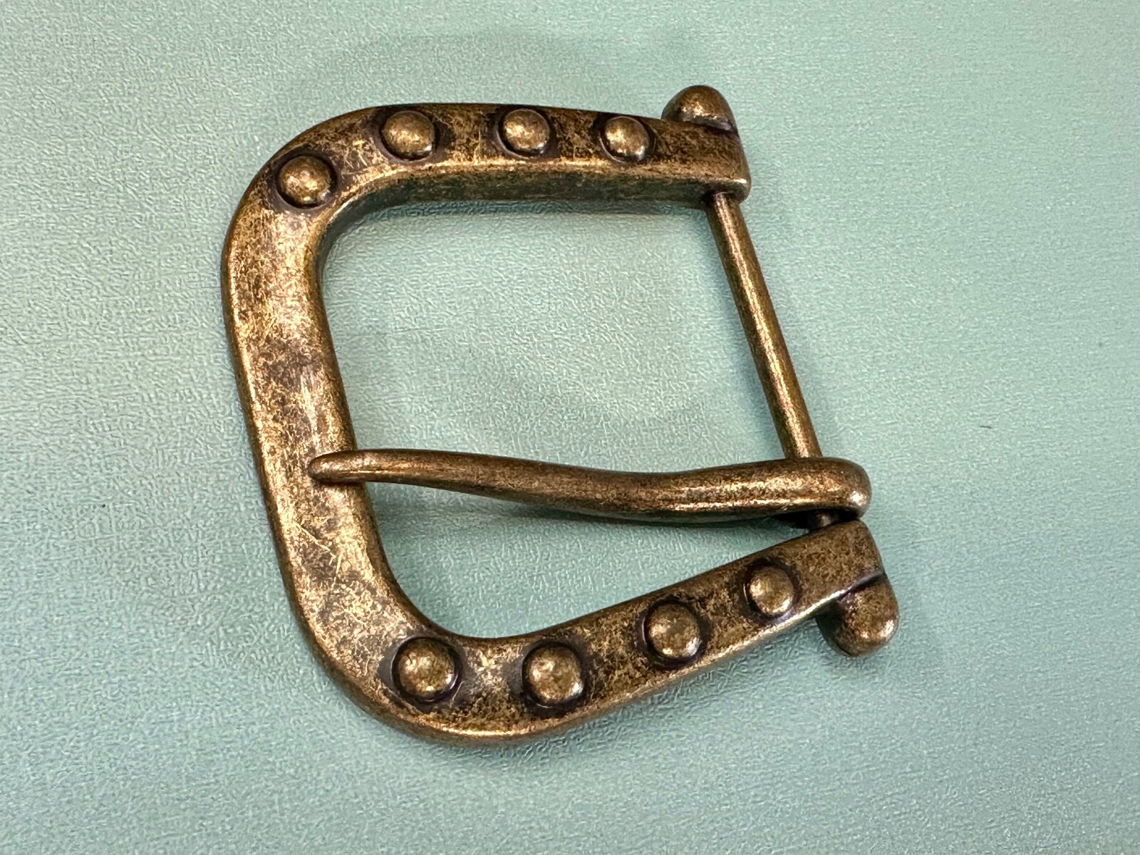 Replacement Brass Tone Studded Theme Harp Shaped Vintage Belt Buckle