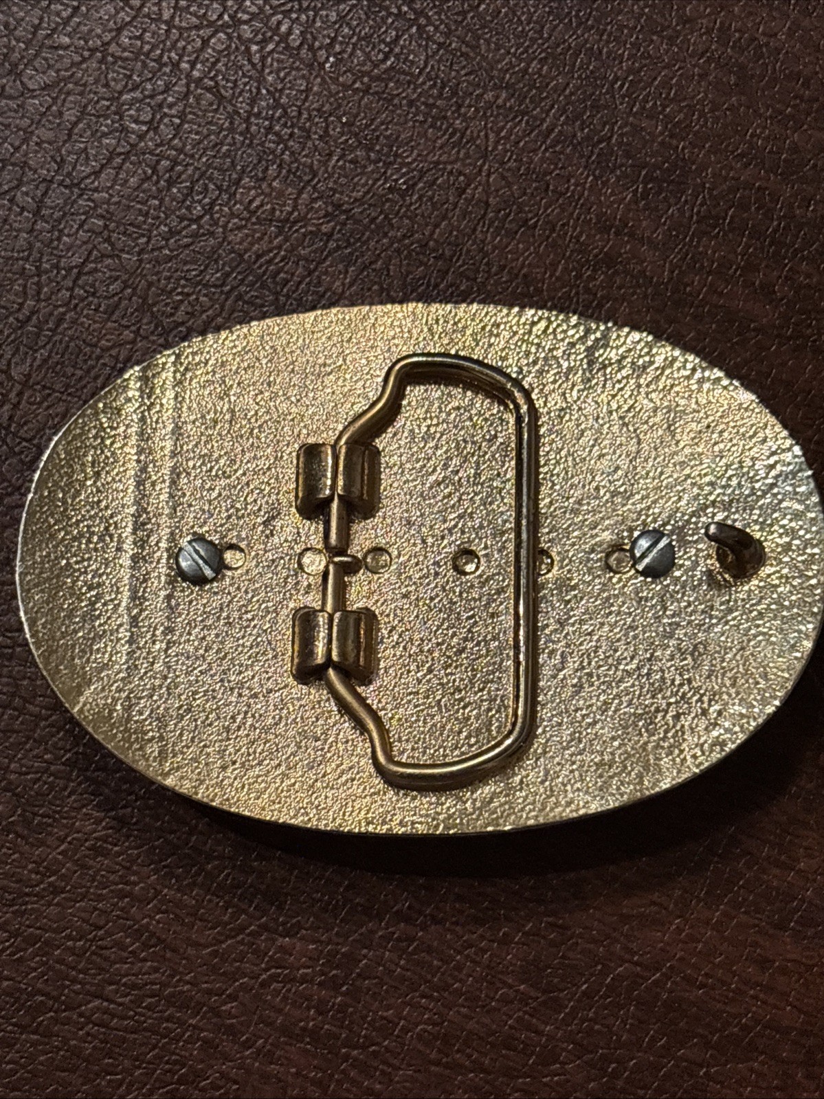 Western Style Gold Tone Belt Buckle With Gold Flecks in Black Resin
