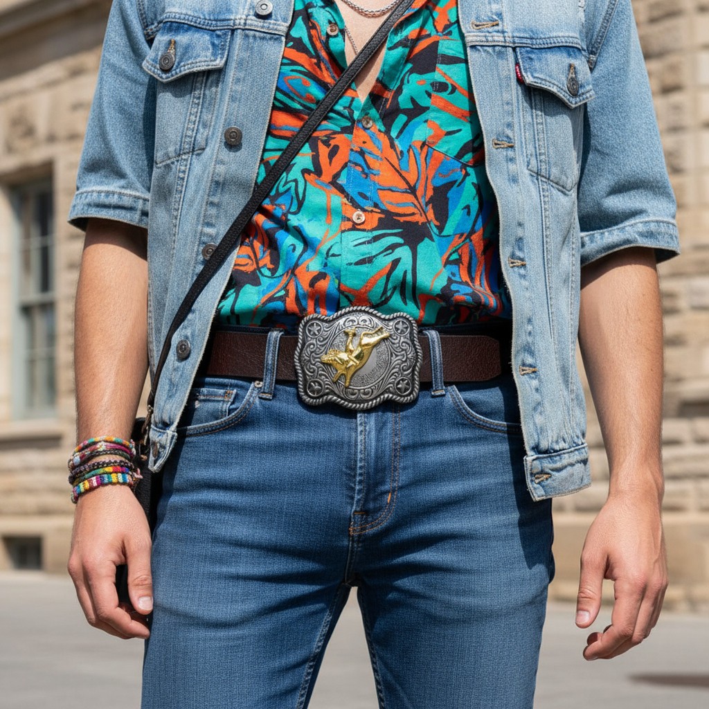 Men Women Belt Buckle Silver Metal Western 3D Rodeo Gold Bull Rider Casual Look