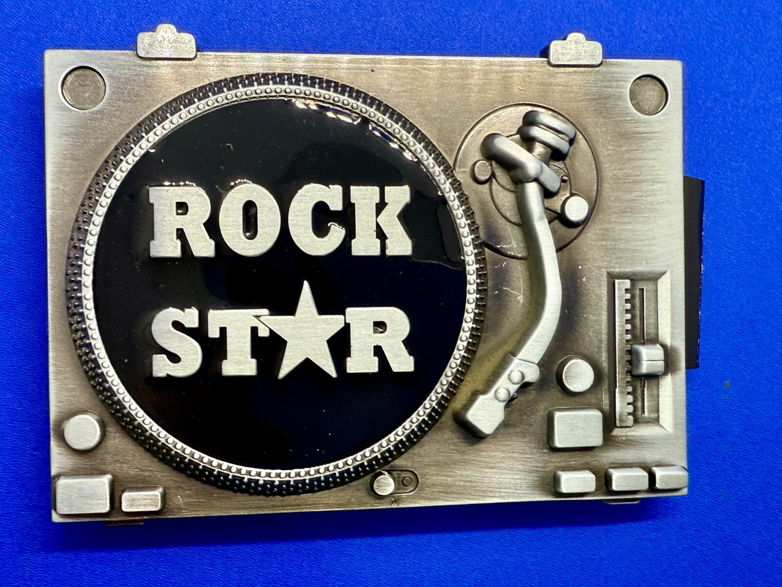 DJ ROCK STAR Turntable Music Record Player Musicians Music Lovers Belt Buckle