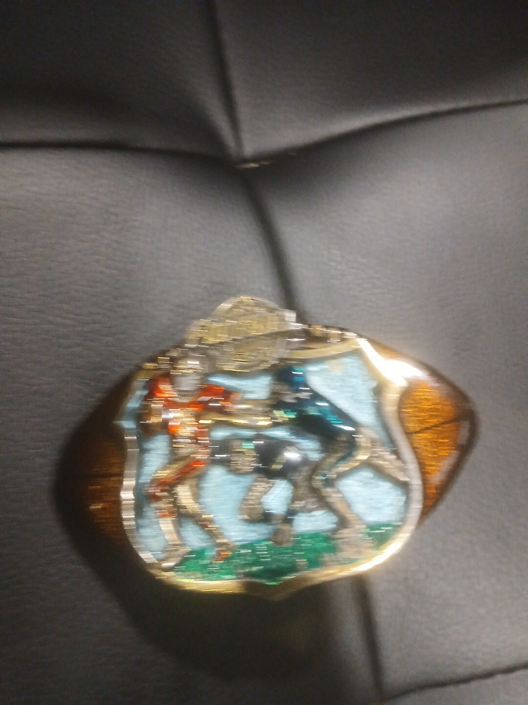 The Great American Belt Buckle Co 1982 Football Serialized solid Brass Enameled