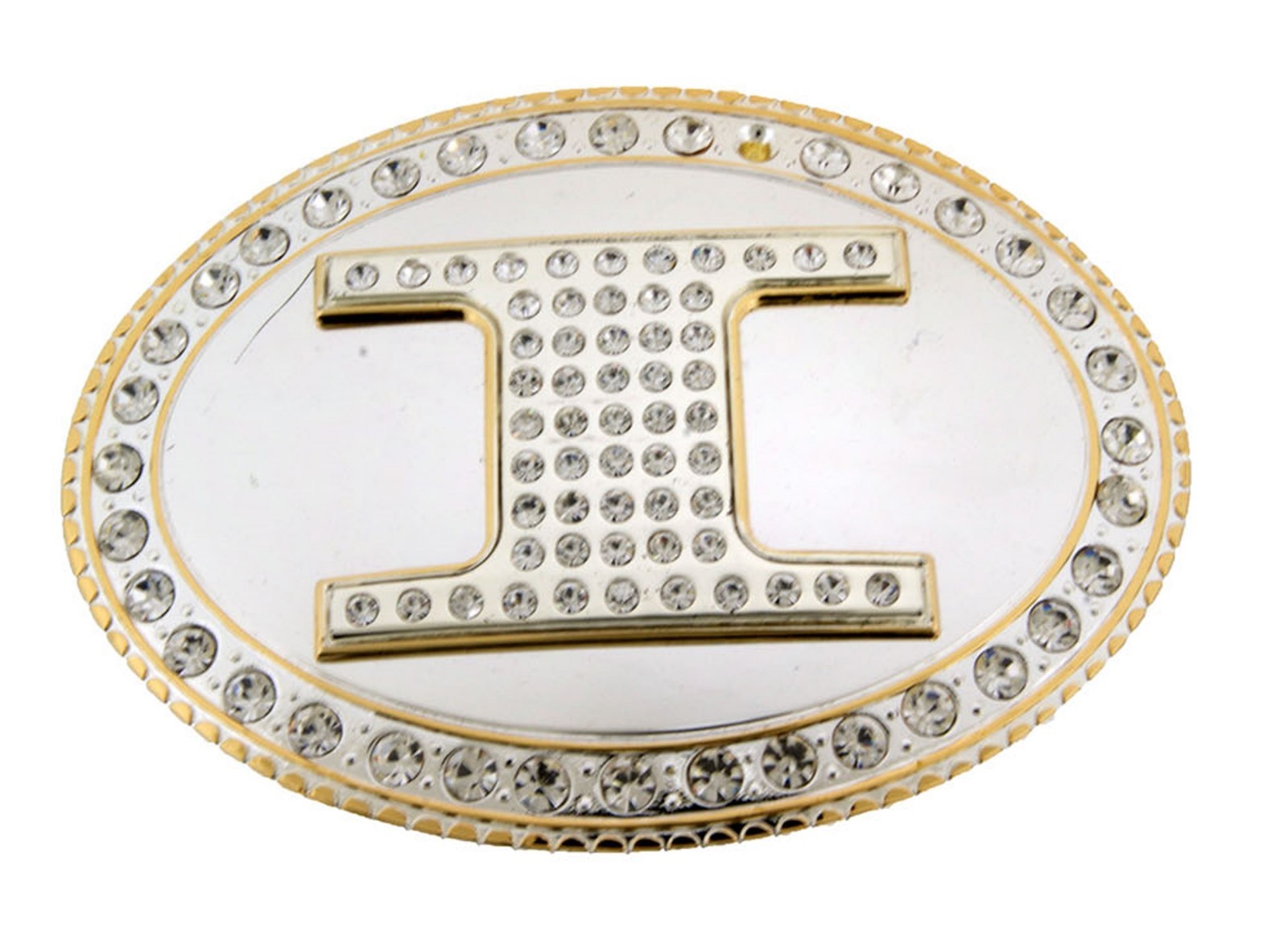 Western Initial Belt Buckle New Men Women A-Z Letter Cowboy Cowgirl Bling Gold