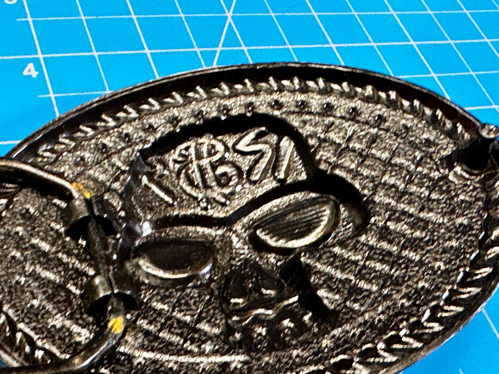 Skull Head $ Dollar Sign Black Silver Color Money Bags NOS Belt Buckle