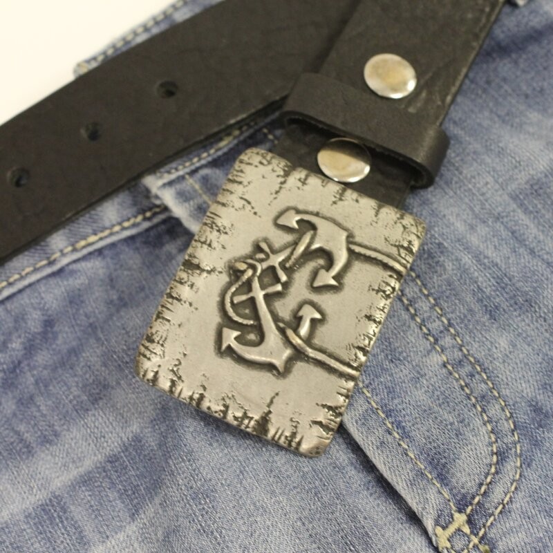 Double Anchor Belt Buckle in Antique Silver – Maritime Metal Buckle