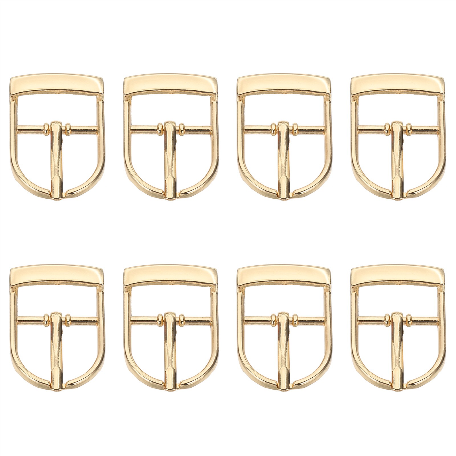 8 Pcs 0.8 Inch Adjustable Single Prong Buckle Belt Buckle, Gold Tone