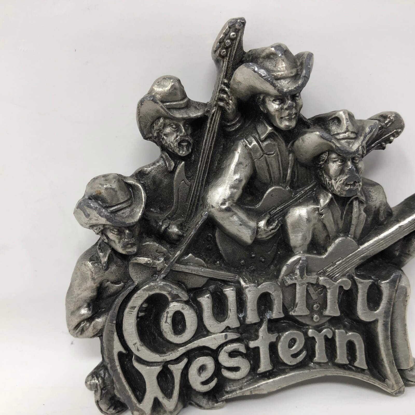 VTG Brassworks Country Western Buckle Musicians Music Guitars Violin Cowboys