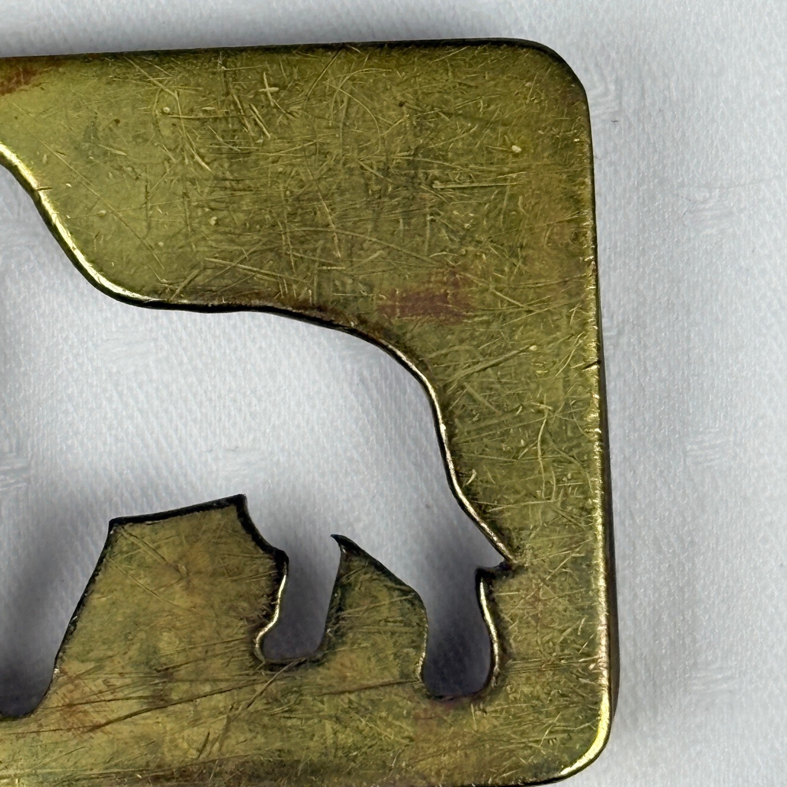 Vintage Labrador Retriever Dog Silhouette Brass Belt Buckle Gold Tone Cutout