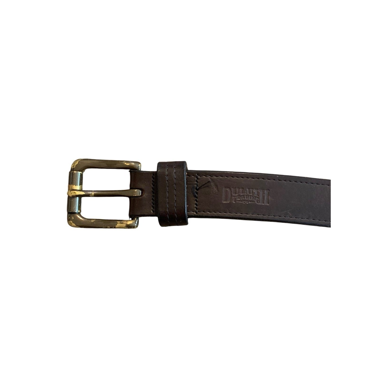 Duluth Trading Co Men&rsquo;s Lifetime Leather Belt 44 Brown Brass Buckle Heavy Duty