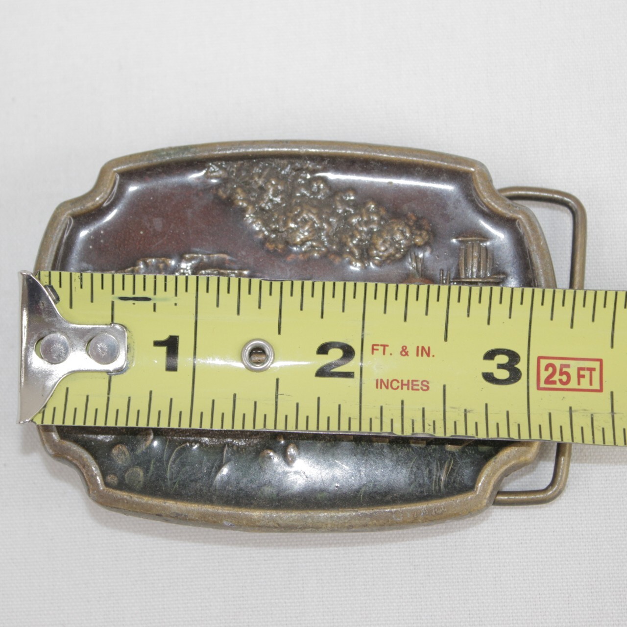 Texas Railroad Train Embossed Brass Belt Buckle Xoleaco A12