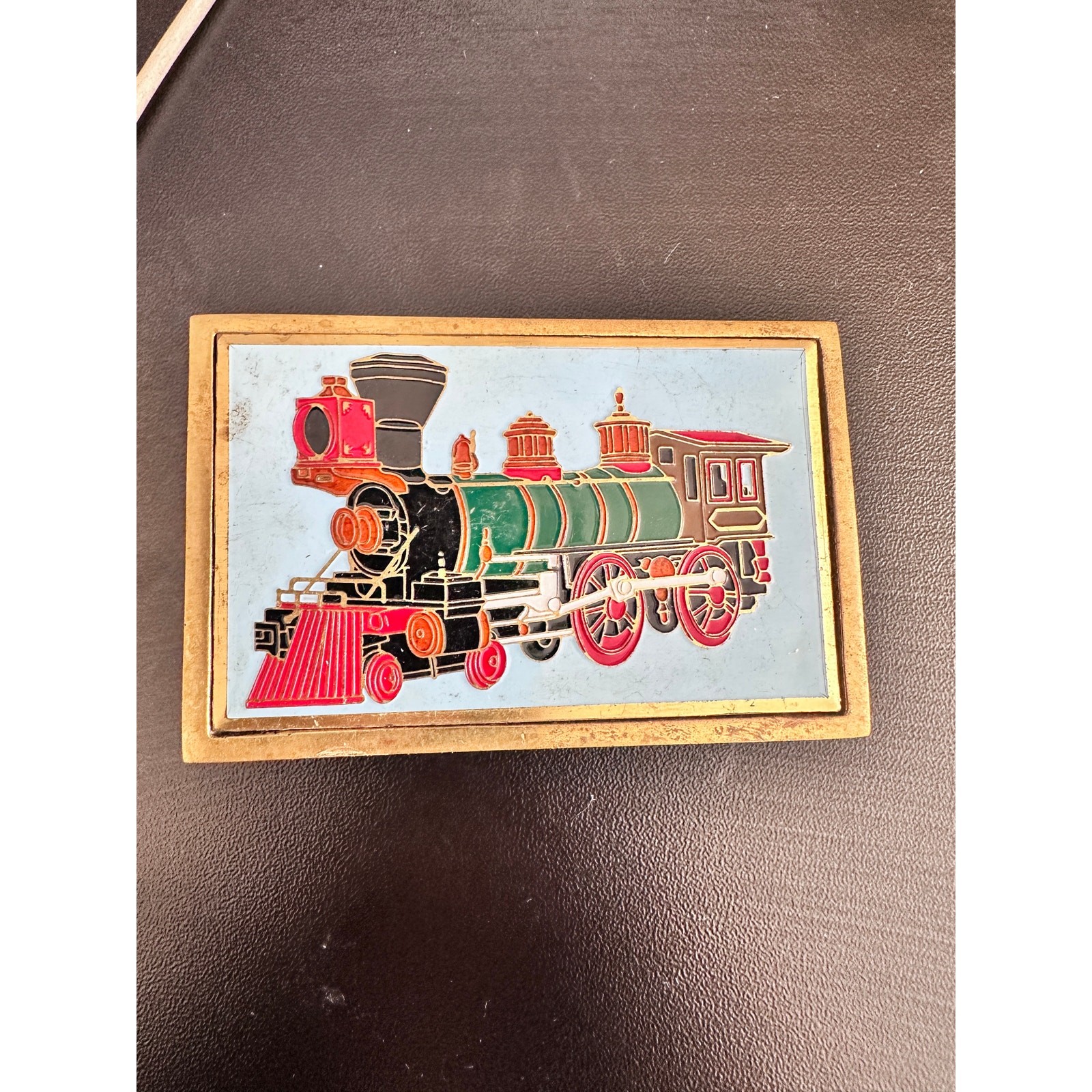 83 Vintage Stram Engine Train NAP Inc. Solid Brass F05 3.25 Belt Buckle