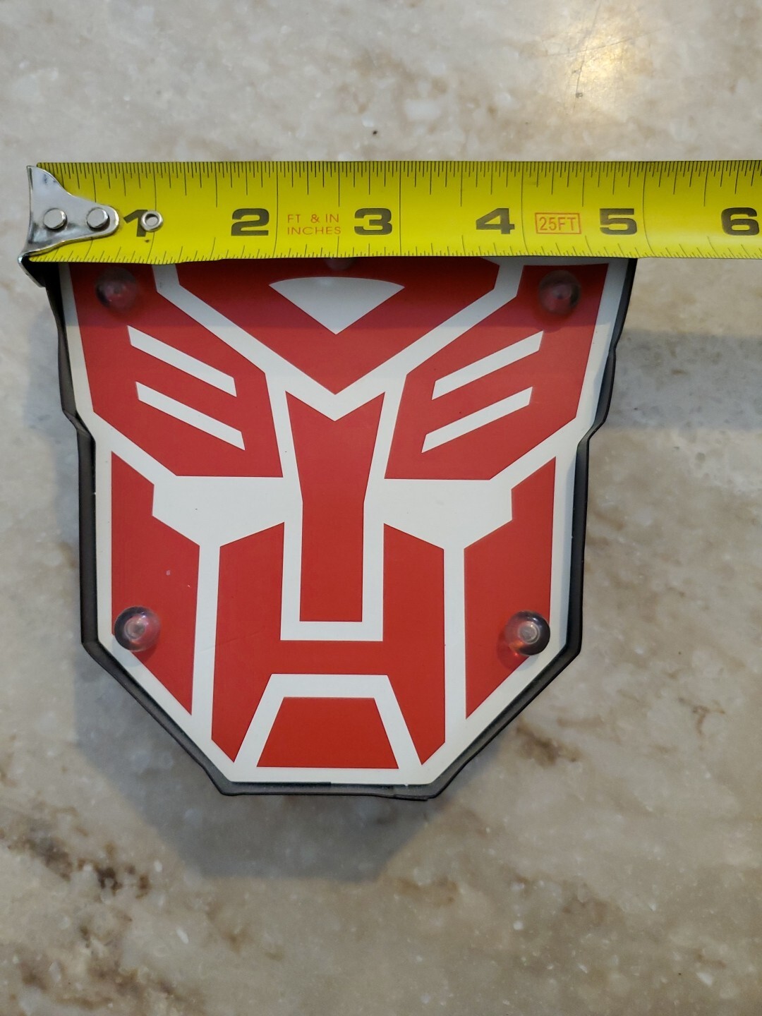 2017 Transformers Autobot Metal and Wood Lights Up RARE 5&Prime; x 5&Prime; Works by Typo