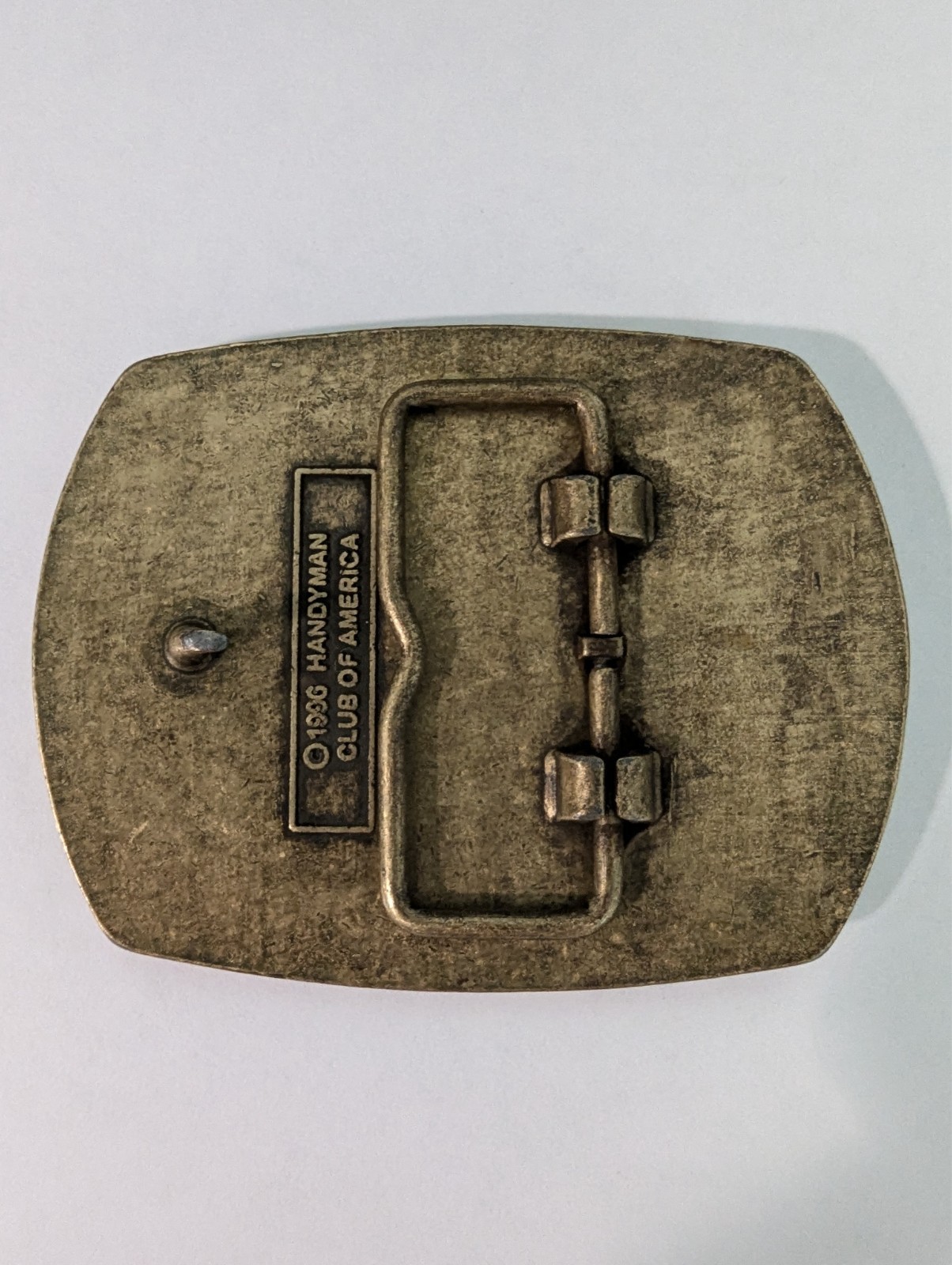 Handyman Club of America Life Member Brass Hammer Belt Buckle