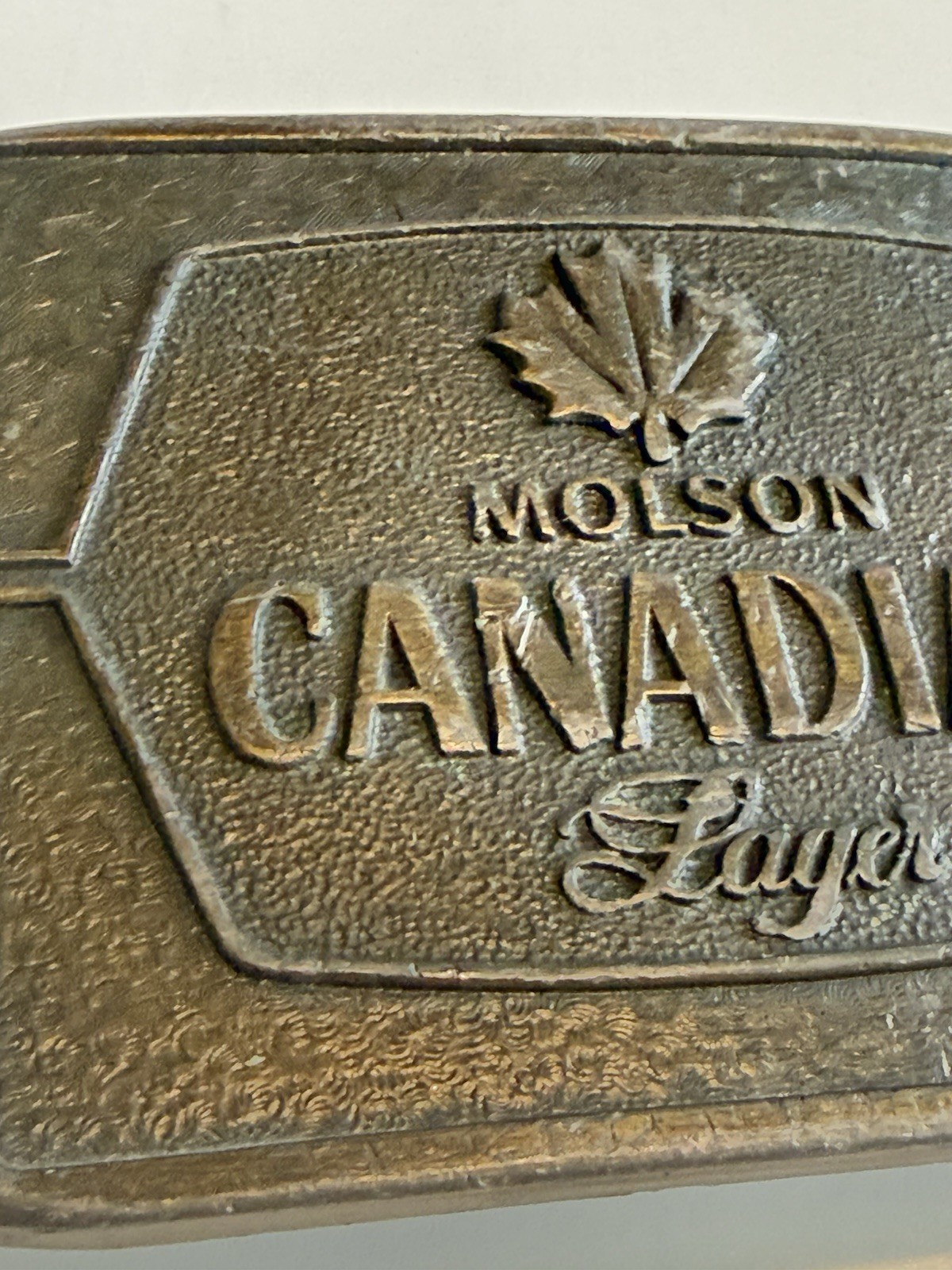 Bergamot Brass Works Vintage 1977 MOLSON Canadian Lager Beer Belt Buckle