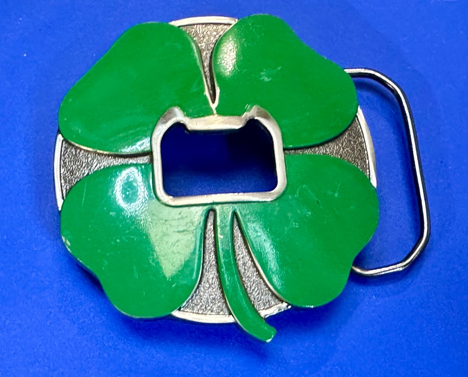 Lucky 4 Leaf Clover St. Patrick Day Novelty KALAN Belt Buckle with Bottle Opener