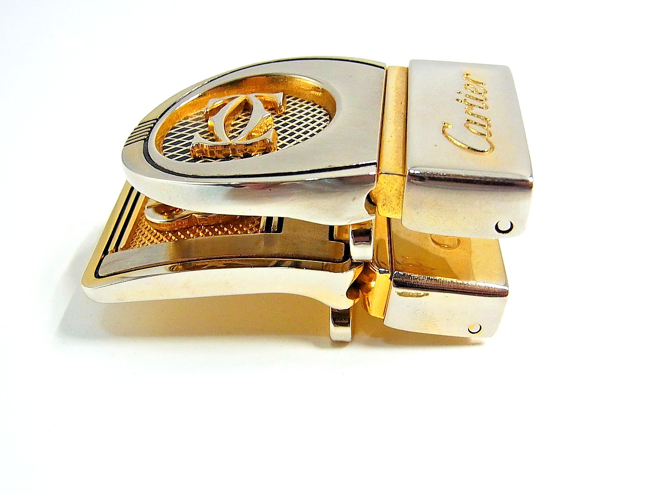 Vintage Cartier 2C & Gucci GG Men&rsquo;s Unisex Clothing Belt Buckle 2pcs set