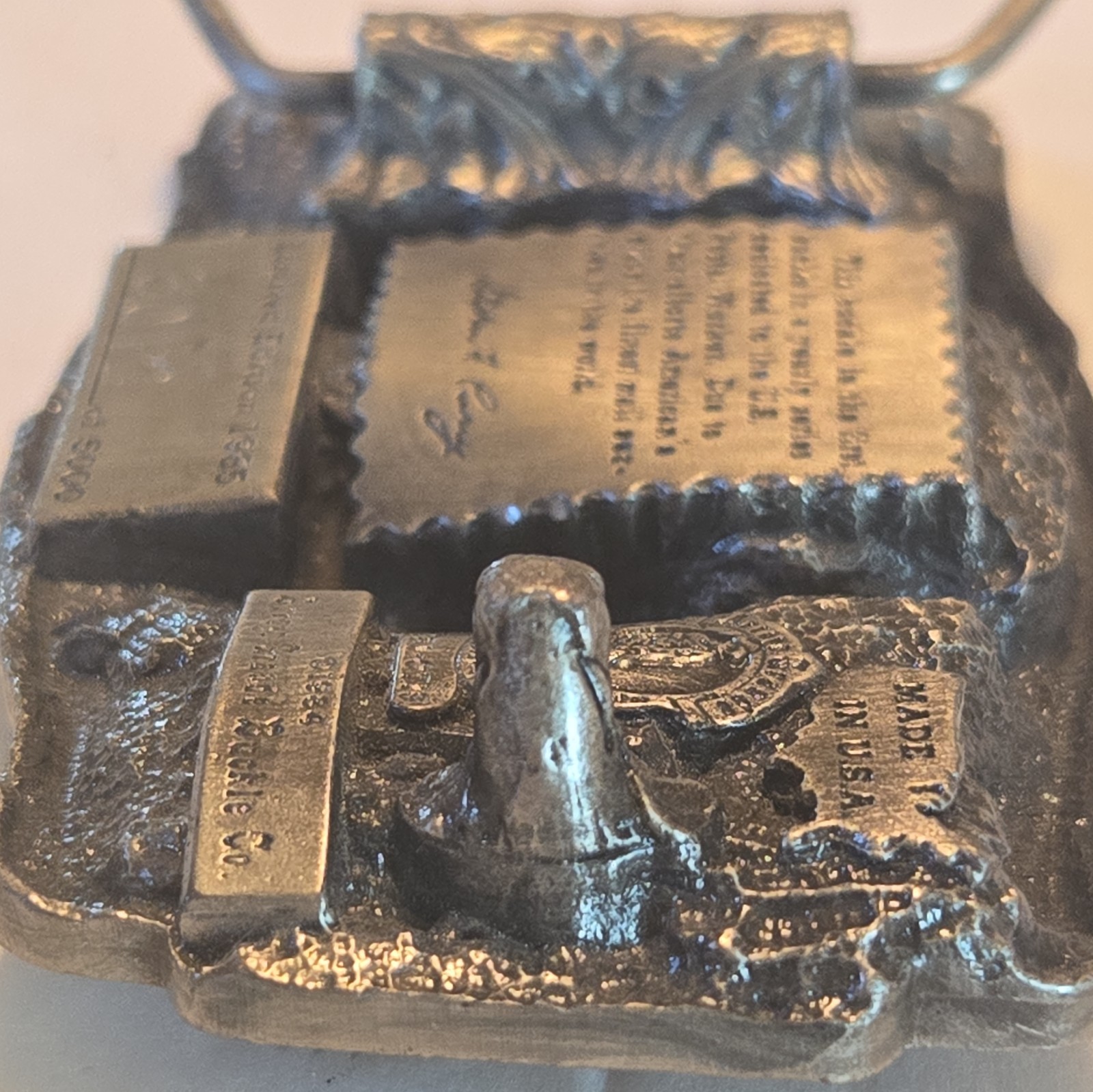 Vintage 1985 Postal Worker Commemorative U.S. Mail Belt Buckle #3012 of 5000