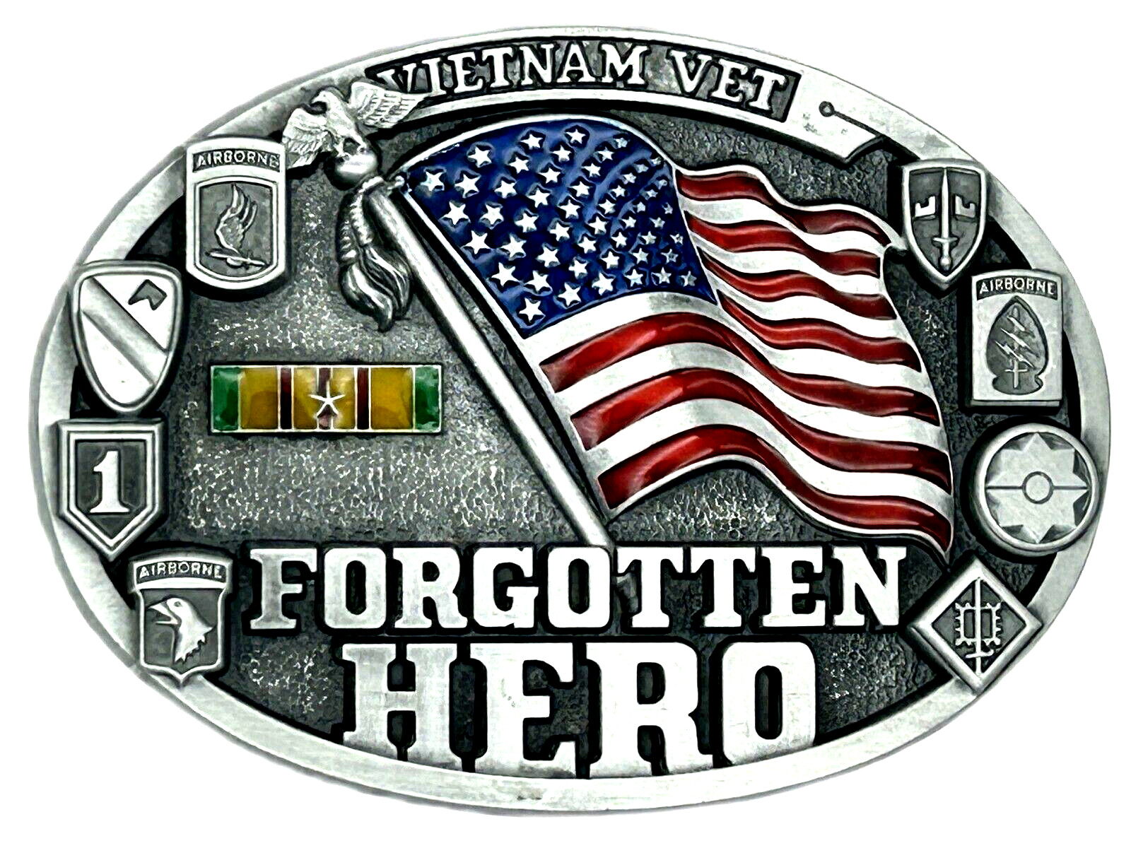 Vietnam Vet Forgotten Hero Veteran USA Flag Belt Buckle New